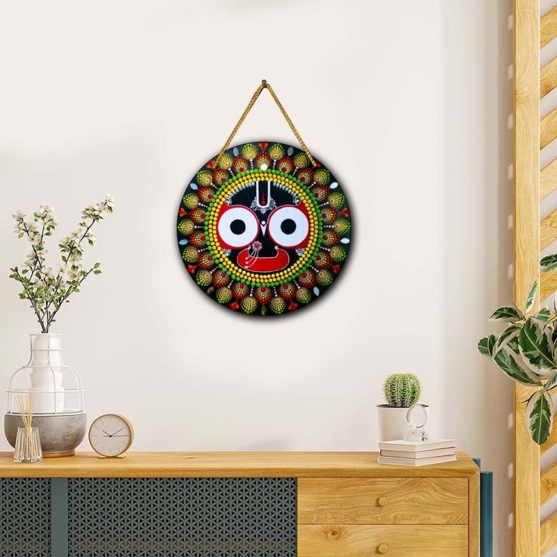 Lord Jagannath Wall Hanging For Home & Pooja Room Decoration | Wooden Decorative Items | Modern Painting